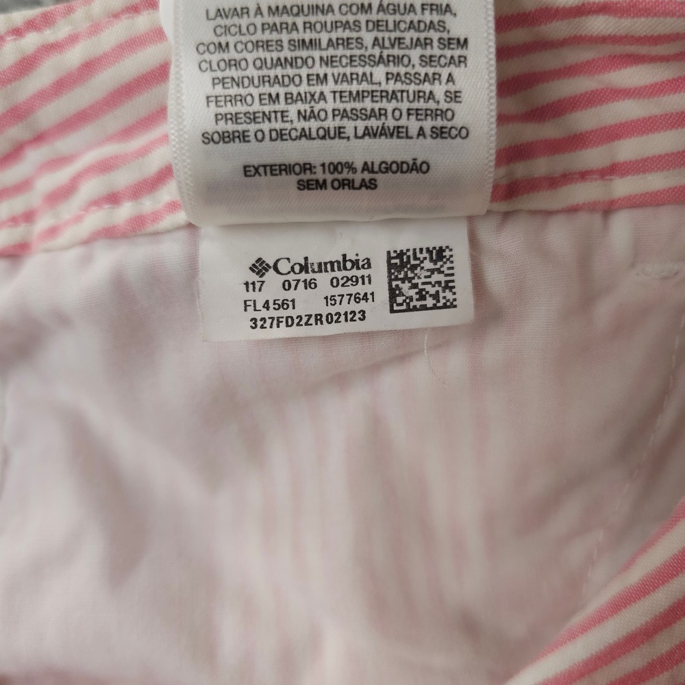 Columbia PFG Shorts Women 6 Pink White Striped Super Bonehead Outdoors Casual 6" - Picture 5 of 16
